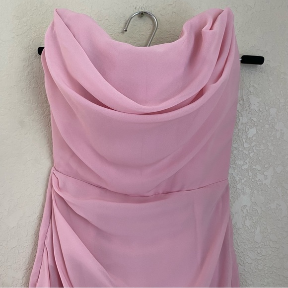 House of CB Adrienne Pink Quartz Strapless Gown NWOT size M A-C - Picture 10 of 16
